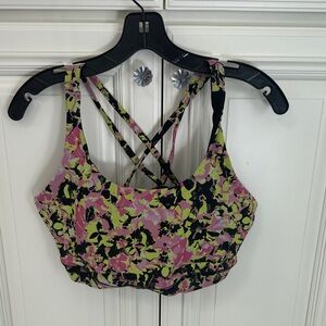 Lululemon Floral Strappy Sports Bra